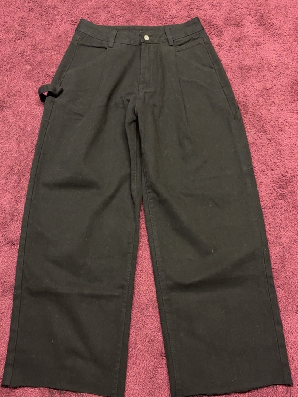 SHEIN Black Baggy Wide Leg High-Waist Pants
